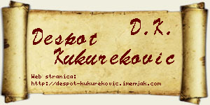 Despot Kukureković vizit kartica